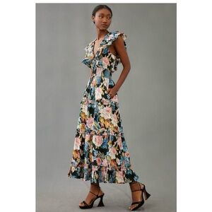 Love the label Topanga Ruffled V neck dress size Xsmall